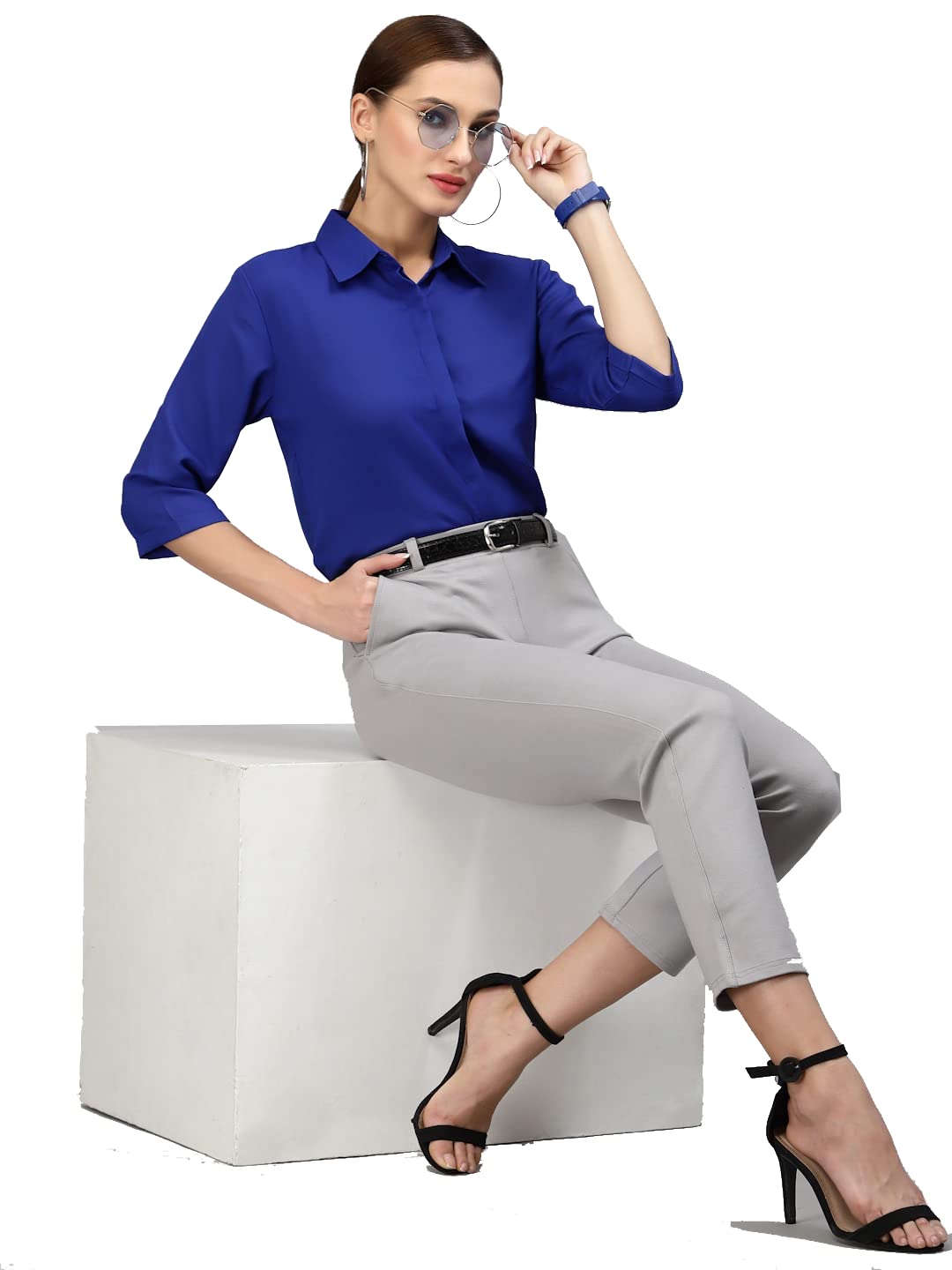 PRIASE B Women's Formal Shirt, 3/4 Sleeve