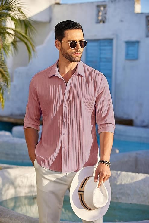KEMLA Men's Casual Button Down Shirts Long Sleeve