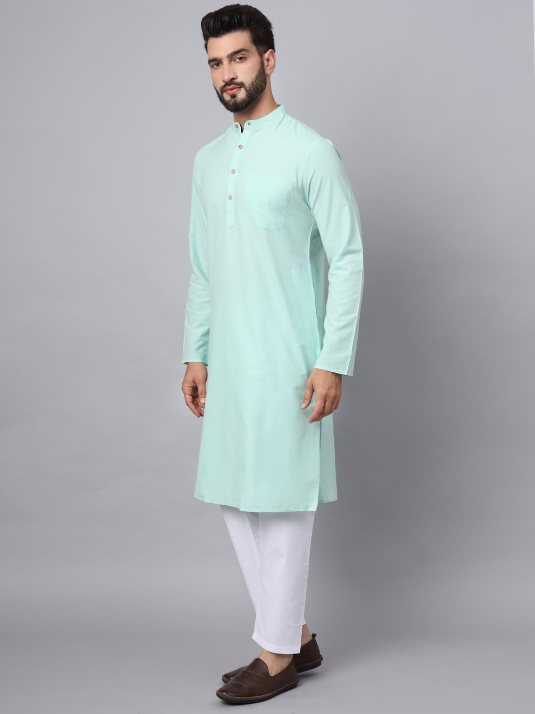 CHIKAN Men's Cotton Regular Premium Long Kurta