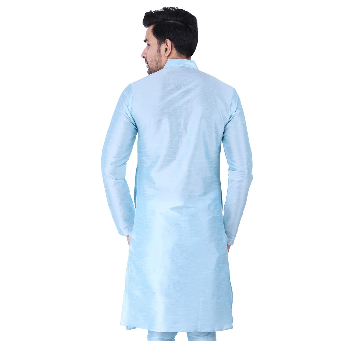 ZYMIN Men's Silk Blend Knee Length Solid Color Style