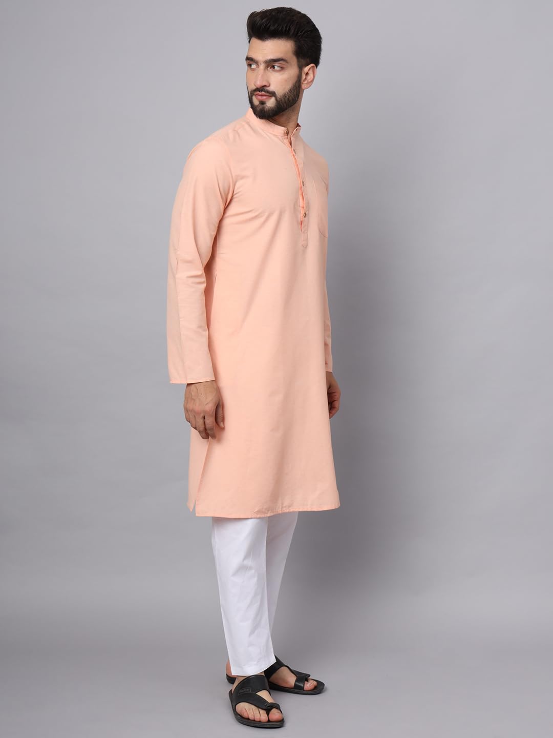 CHIKAN Men's Cotton Regular Premium Long Kurta