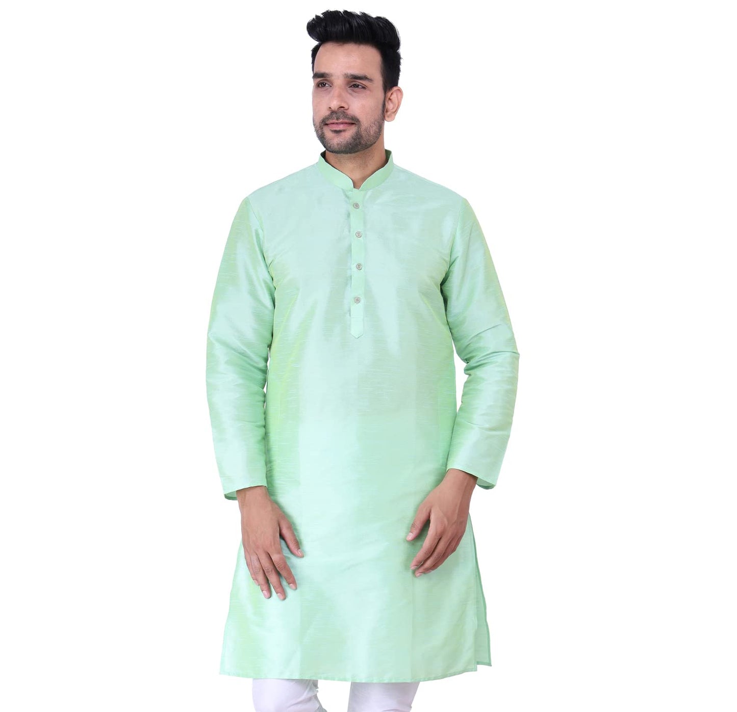 ZYMIN Men's Silk Blend Knee Length Solid Color Style