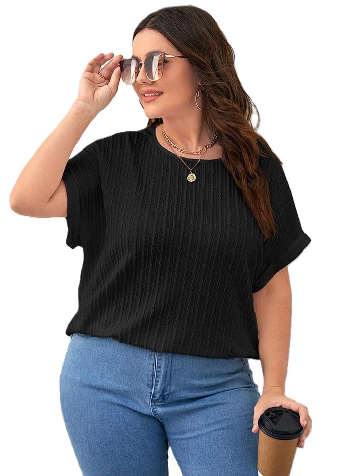 Zilcon Womens Dressy Casual Business Work Tops Summer Half Sleeve Shirts Boat Neck Jacquared Tshirts