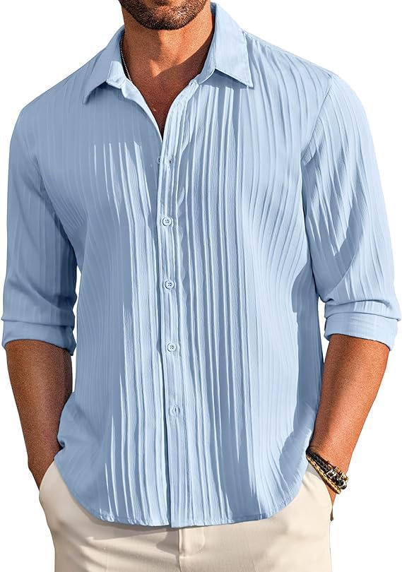 KEMLA Men's Casual Button Down Shirts Long Sleeve