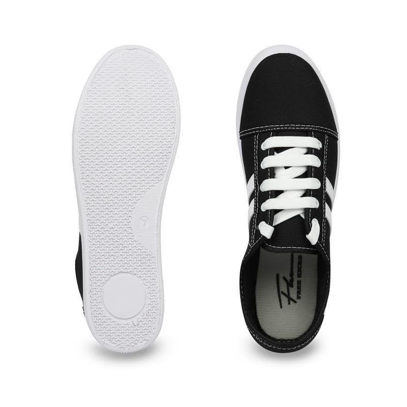 FREE KICKS Classic Black Sneakers for Men - alphahostel.in