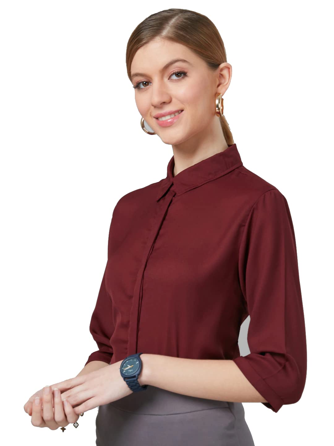 PRIASE B Women's Formal Shirt, 3/4 Sleeve