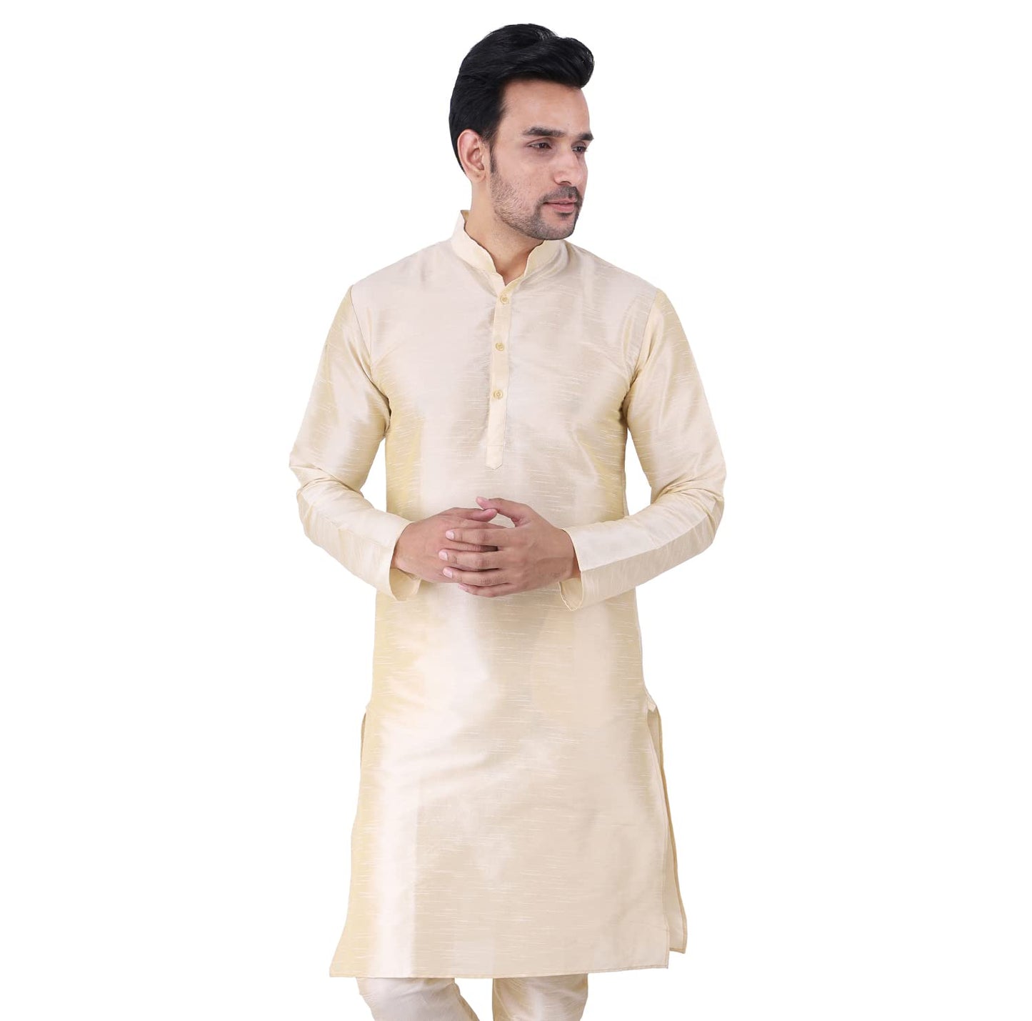 ZYMIN Men's Silk Blend Knee Length Solid Color Style