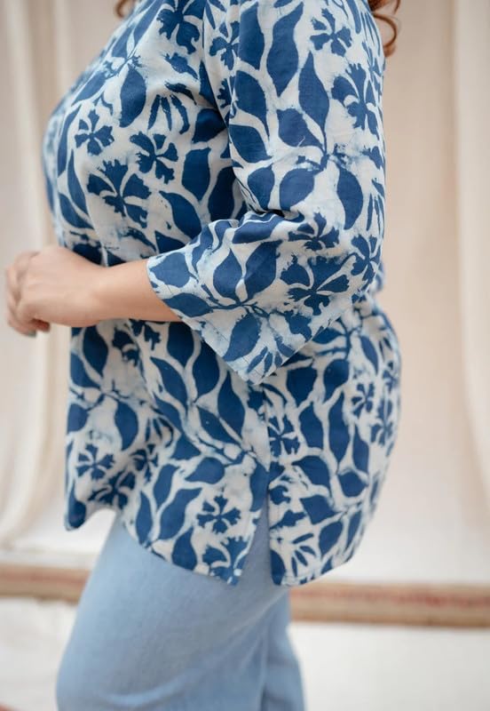 ALENJAN Floral Print Rayon Kurta for Women
