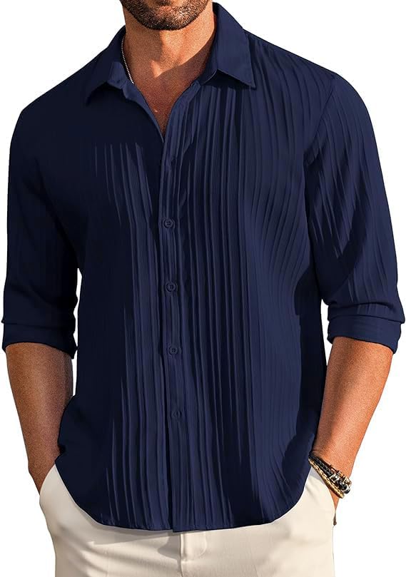 KEMLA Men's Casual Button Down Shirts Long Sleeve