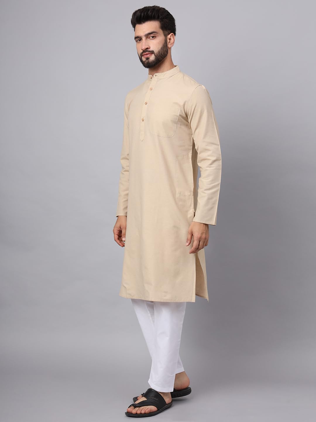 CHIKAN Men's Cotton Regular Premium Long Kurta