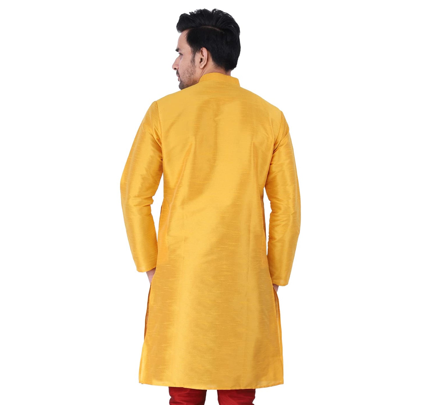 ZYMIN Men's Silk Blend Knee Length Solid Color Style