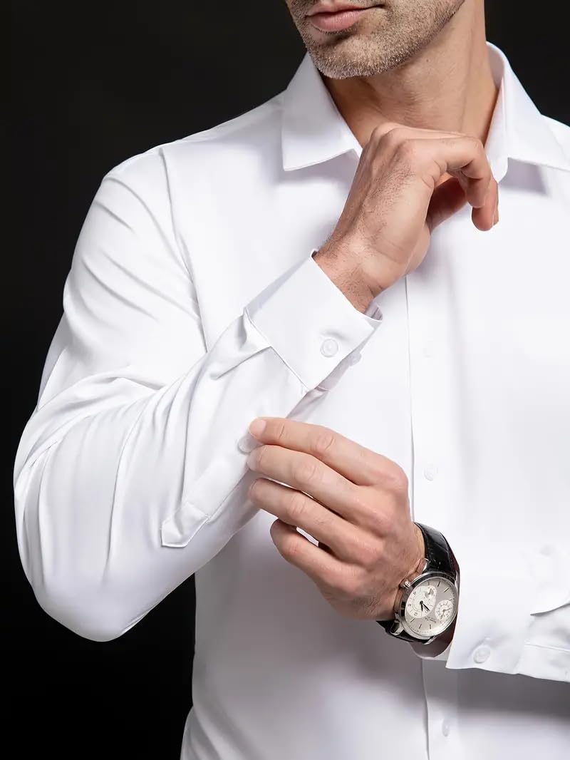 IndoPrimo Men's Stylish Solid Satin Casual Shirt