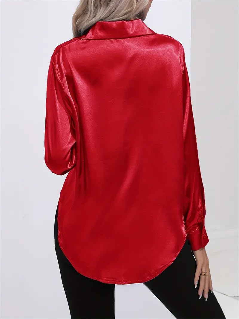 IndoPrimo Shirt for Women | Women Shirt | Shirt for Women | Full Sleeve Shirt for Women | Satin Shirt for Women | Western Shirt for Women Stylish | Shirt for Girls