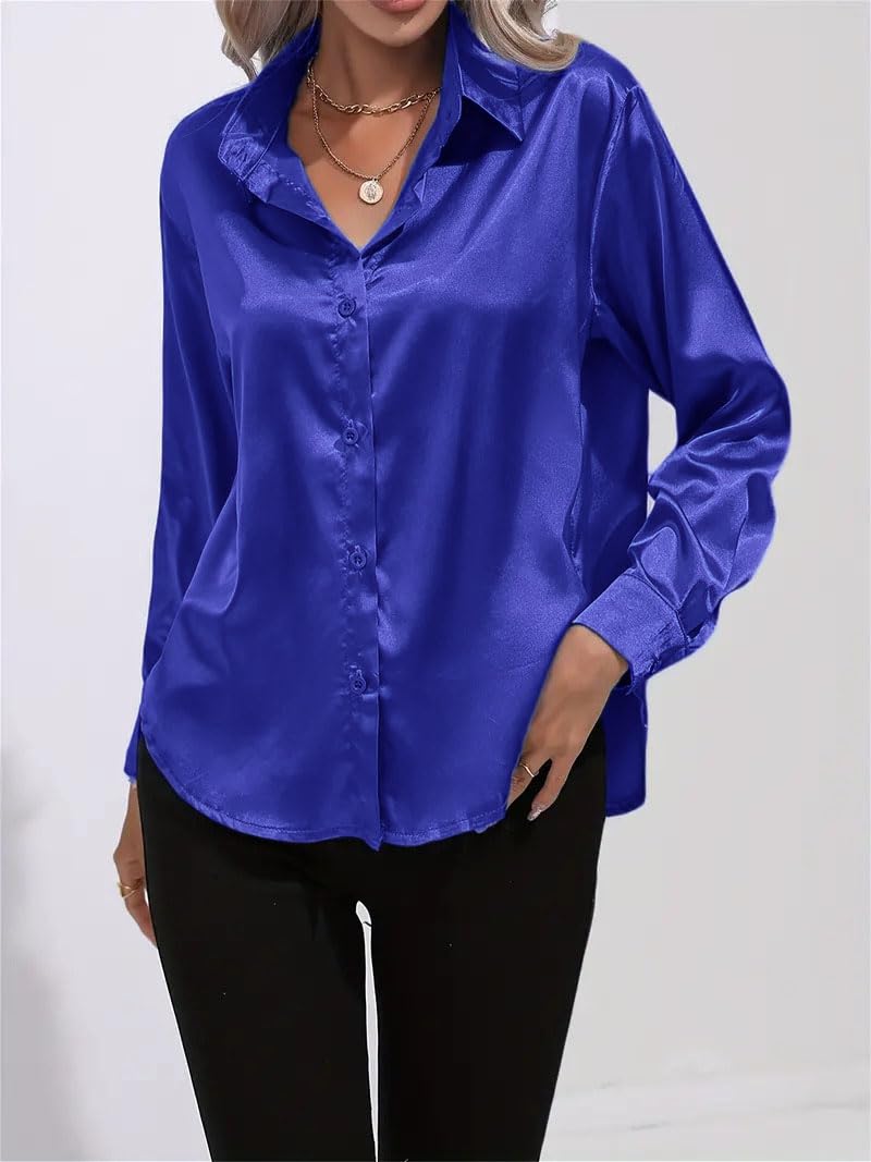 IndoPrimo Shirt for Women | Women Shirt | Shirt for Women | Full Sleeve Shirt for Women | Satin Shirt for Women | Western Shirt for Women Stylish | Shirt for Girls