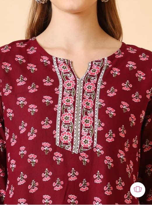 Women Rayon Floral Printed Short Kurta
