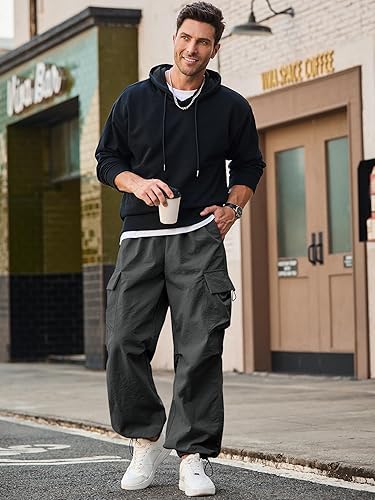 AREAL FASHION Men's Cargo parashuit Trousers