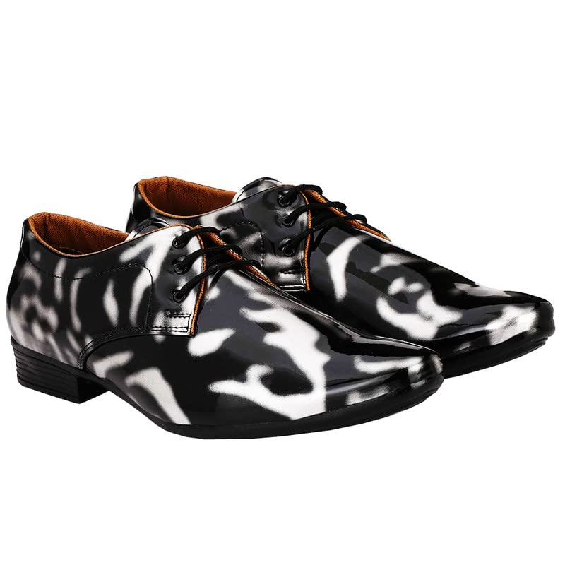 Vitoria l Men Black Silver Formal Shoes with White Socks - alphahostel.in