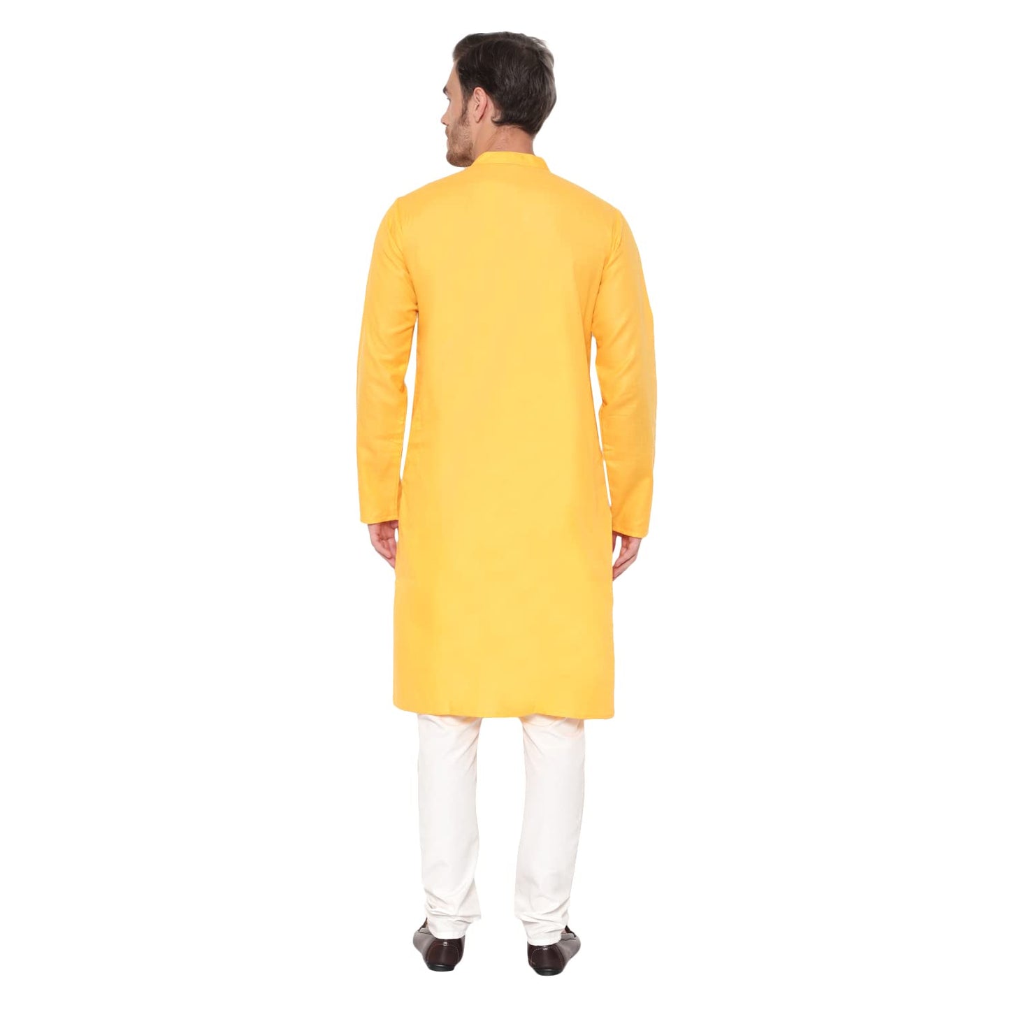 LATEST CHIKAN Men's Cotton Blend Solid Long Kurta