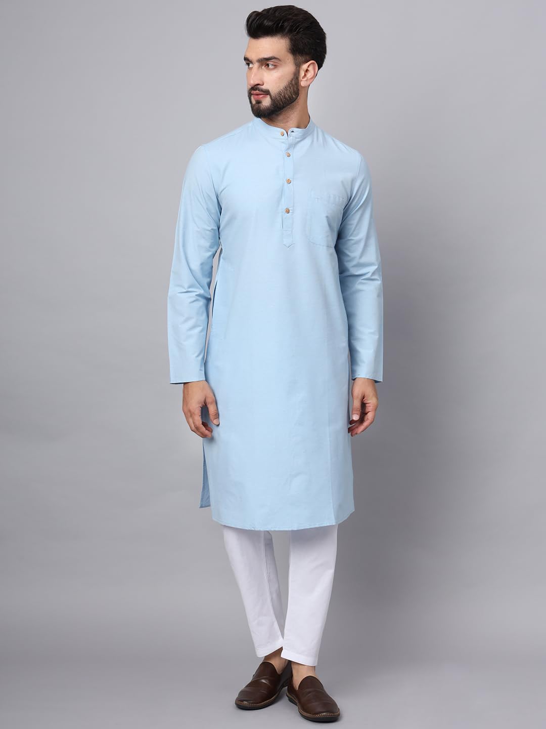 CHIKAN Men's Cotton Regular Premium Long Kurta