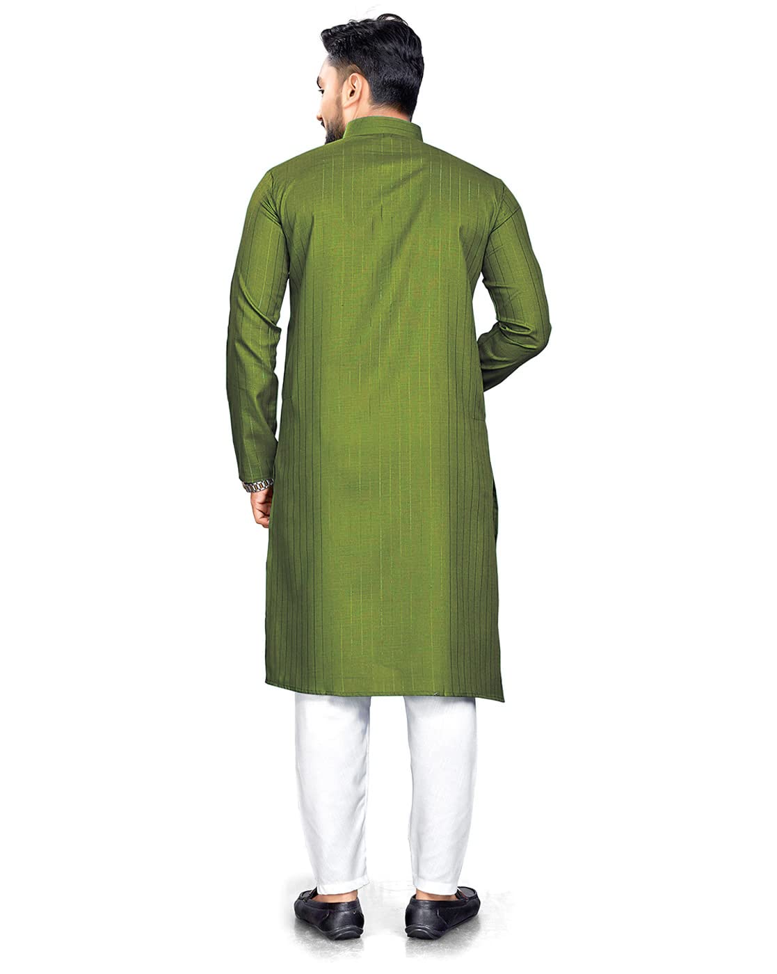 Enmozz Men's Textured Lining Kurta