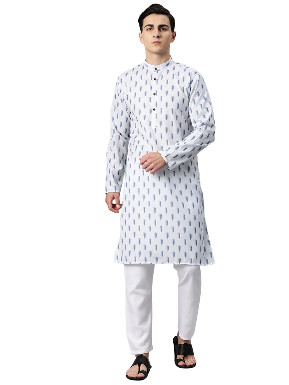 Luxrio Kurta for Men Cotton Blend Printed Regular Fit