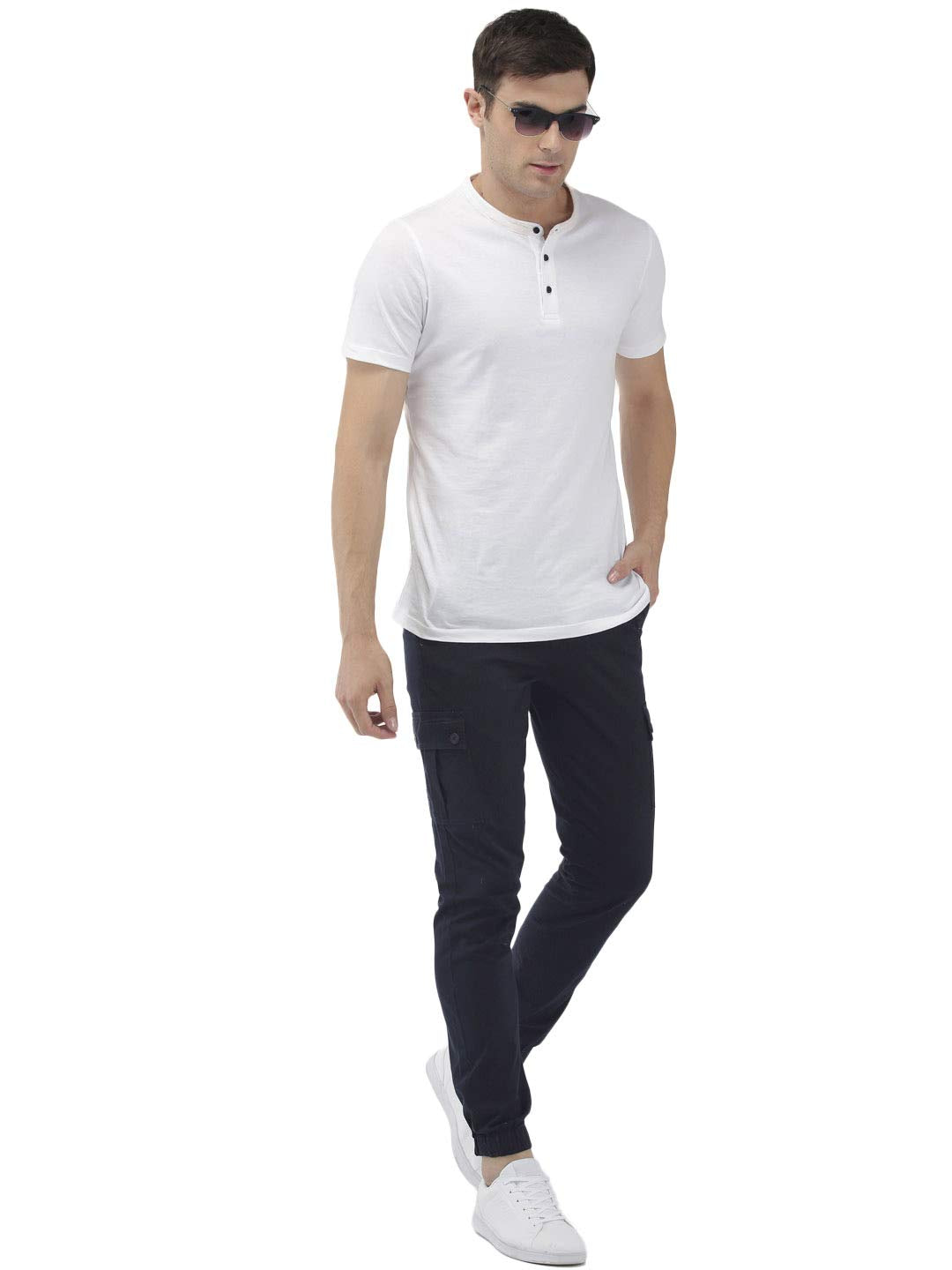 The Indian Garage Co Men's Slim Fit Mid Rise Cargo Pant