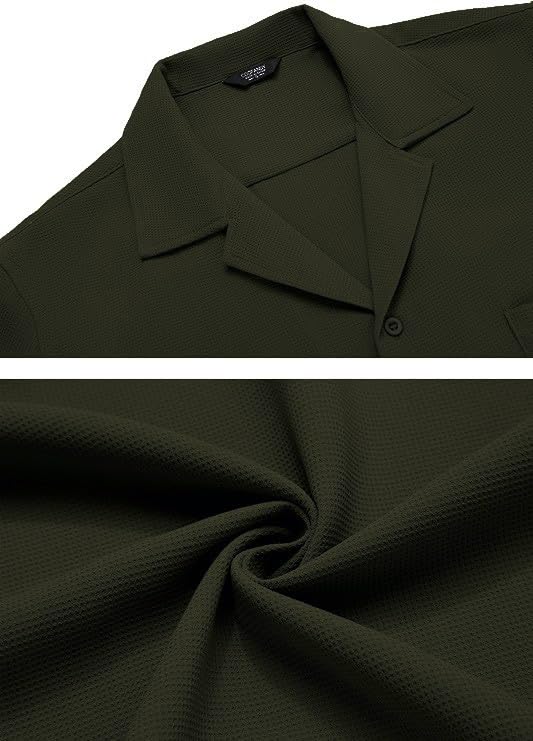 ColorChakra Casual Waffle Knit Shirt for Men