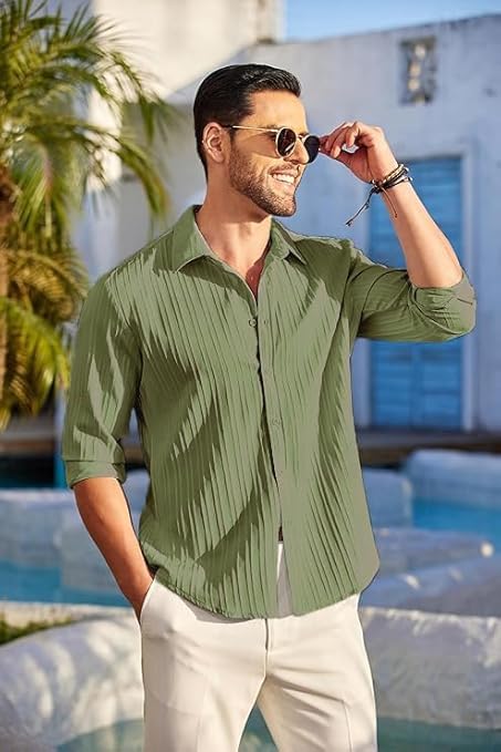 KEMLA Men's Casual Button Down Shirts Long Sleeve