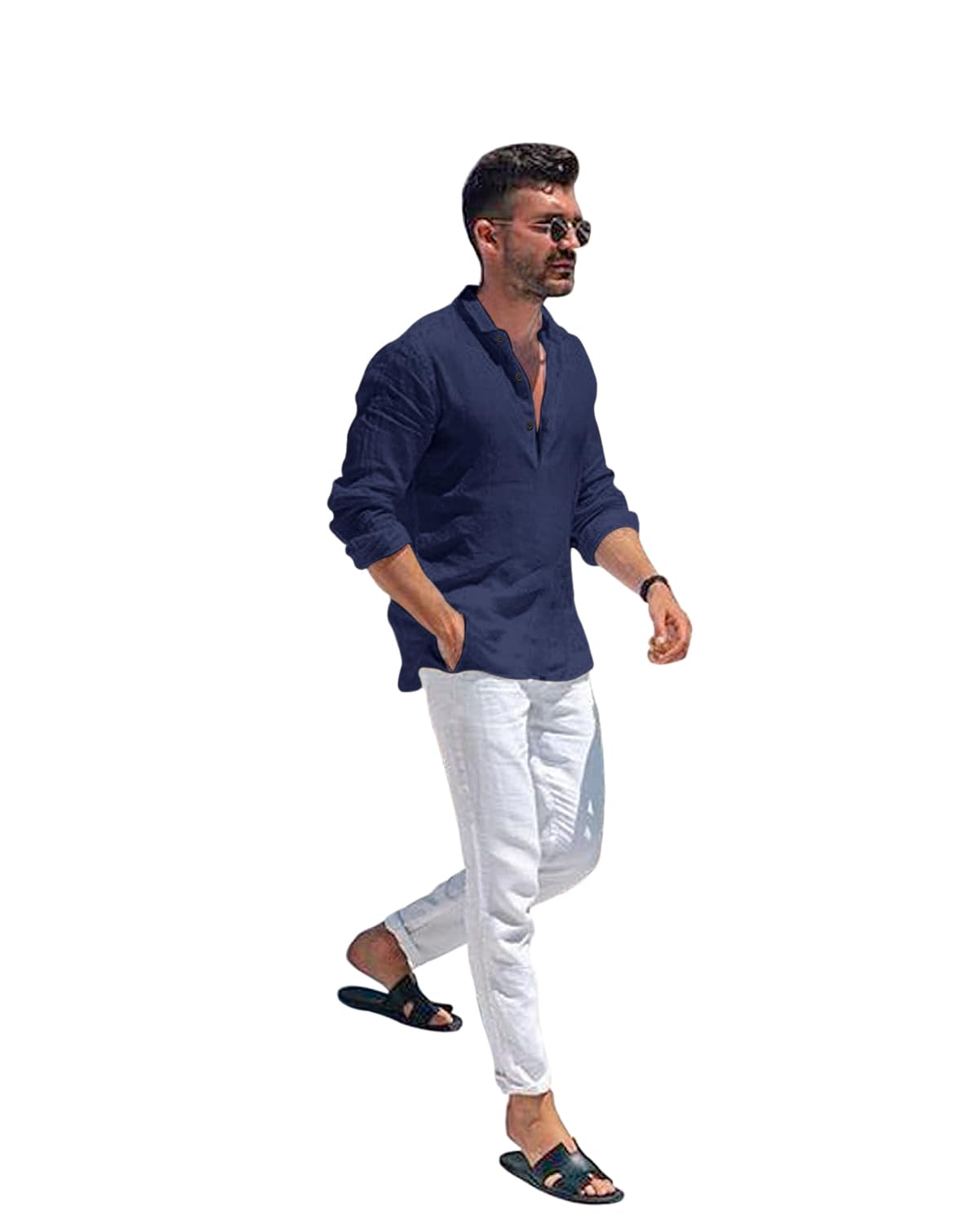 Bellstone Men's Solid Regular Fit Dress Shirt