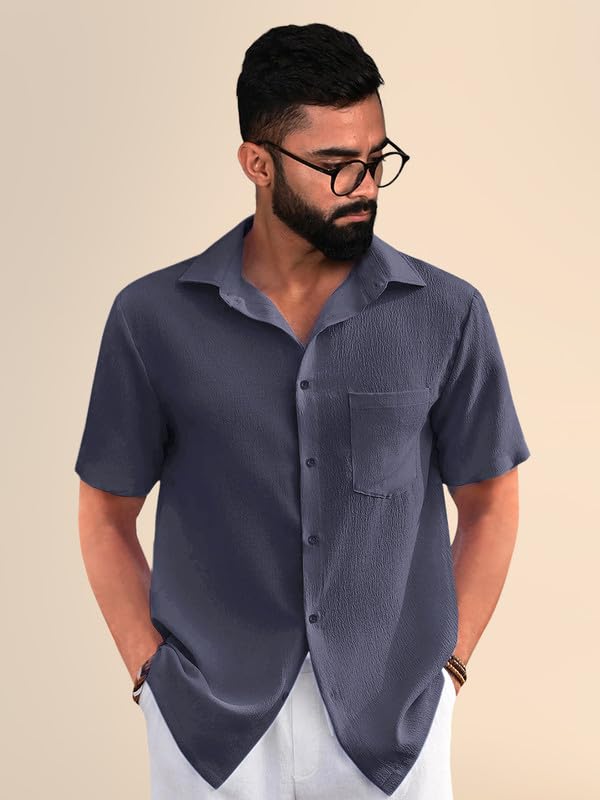 Pinkmint Combo of Men's Regular Fit Popcorn Shirt