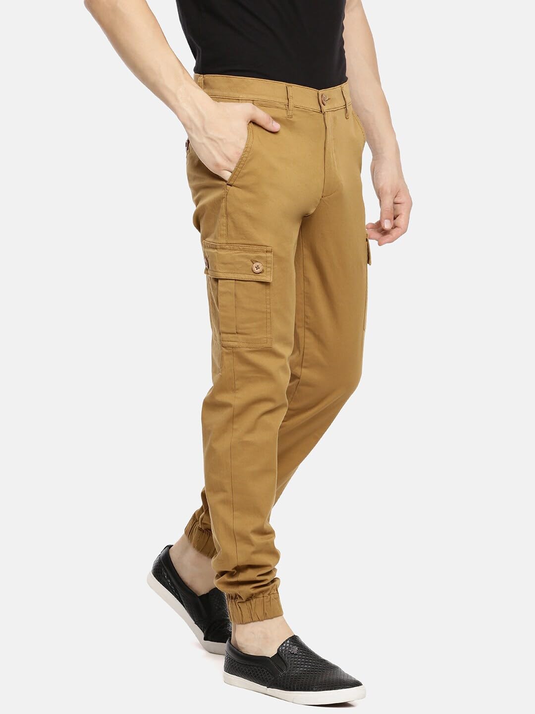 The Indian Garage Co Men's Slim Fit Mid Rise Cargo Pant