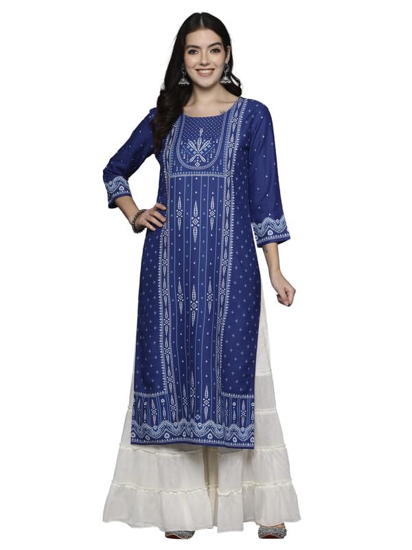 INDO ERA Women's Cotton Straight Fit Straight Kurta
