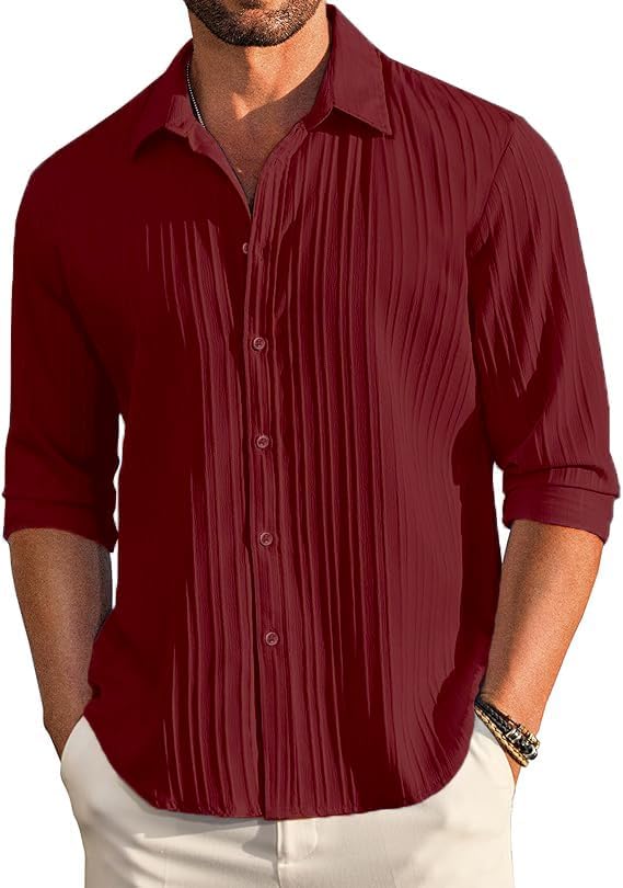 KEMLA Men's Casual Button Down Shirts Long Sleeve