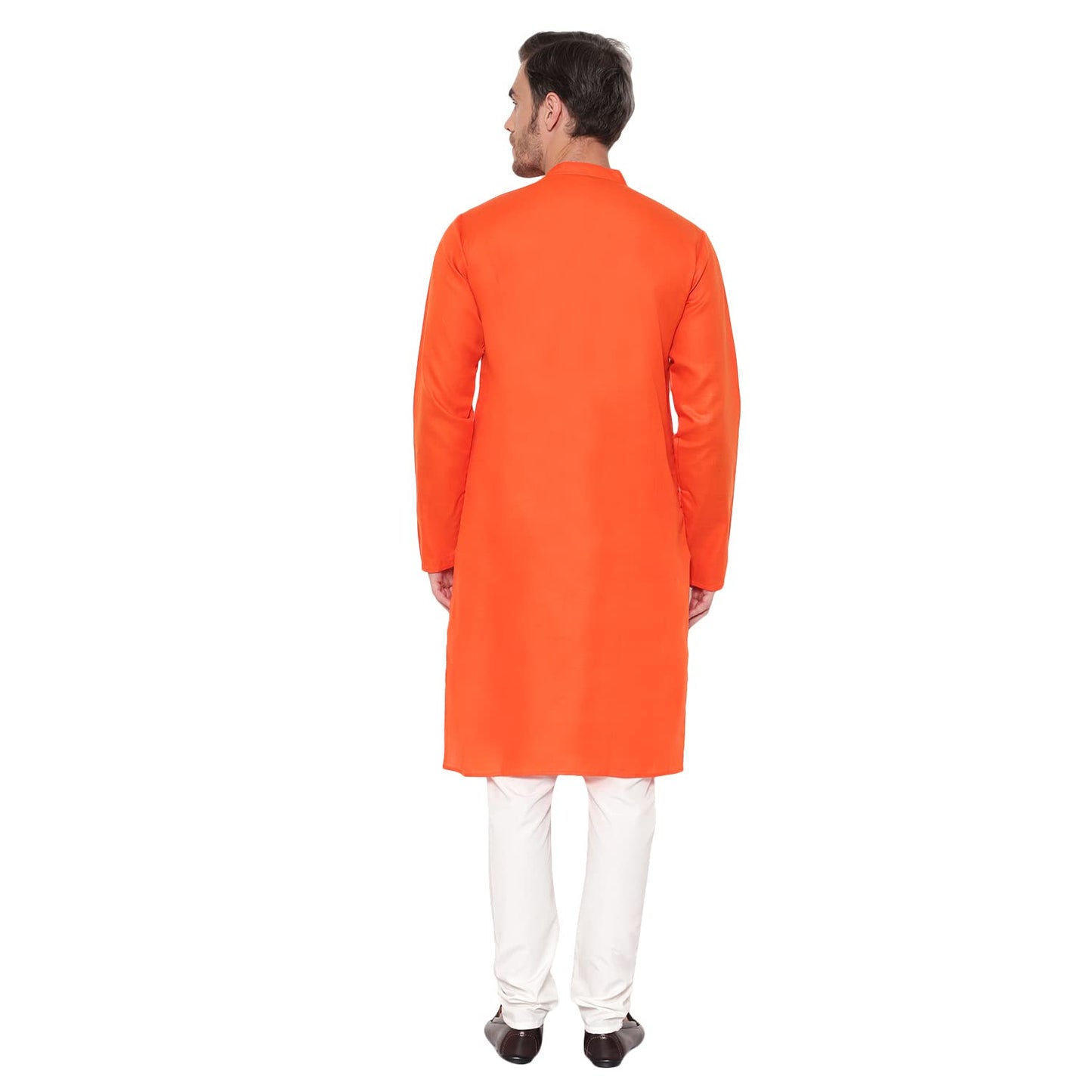 LATEST CHIKAN Men's Cotton Blend Solid Long Kurta