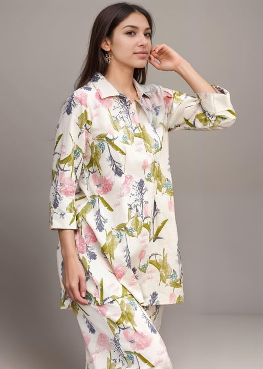 SHIENZY Stylish Printed Cotton Blend Co Ord Set
