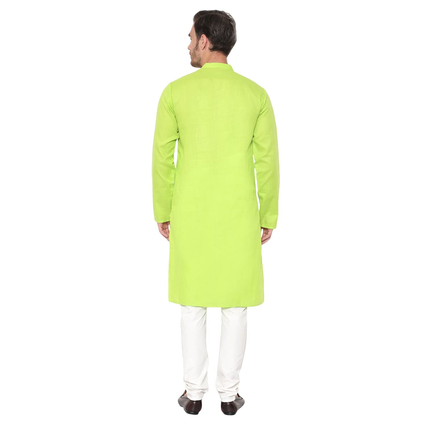 LATEST CHIKAN Men's Cotton Blend Solid Long Kurta
