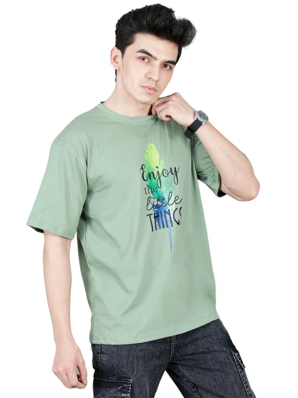 London Hills Men's Cotton Oversized Fit Casual Printed