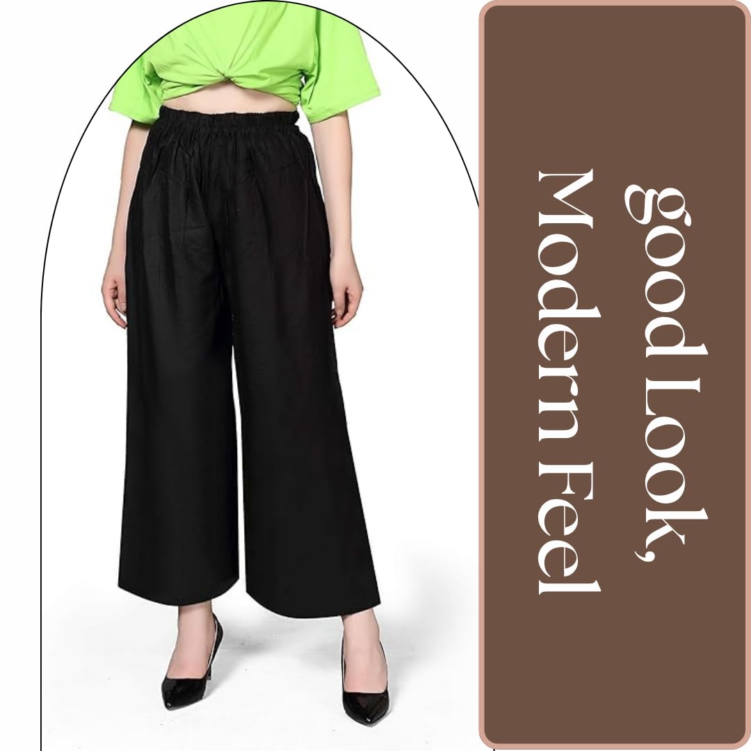 Pranjal Women's Premium Regular Fit Rayon Palazzo