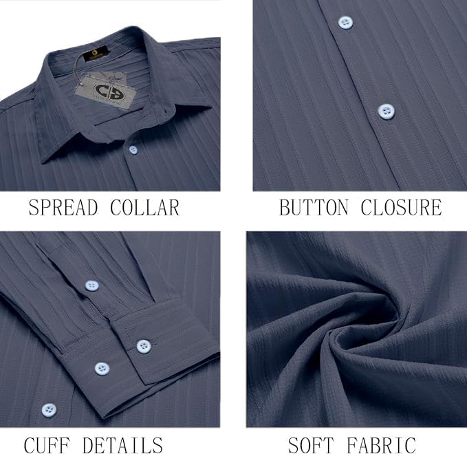 KEMLA Men's Casual Button Down Shirts Long Sleeve