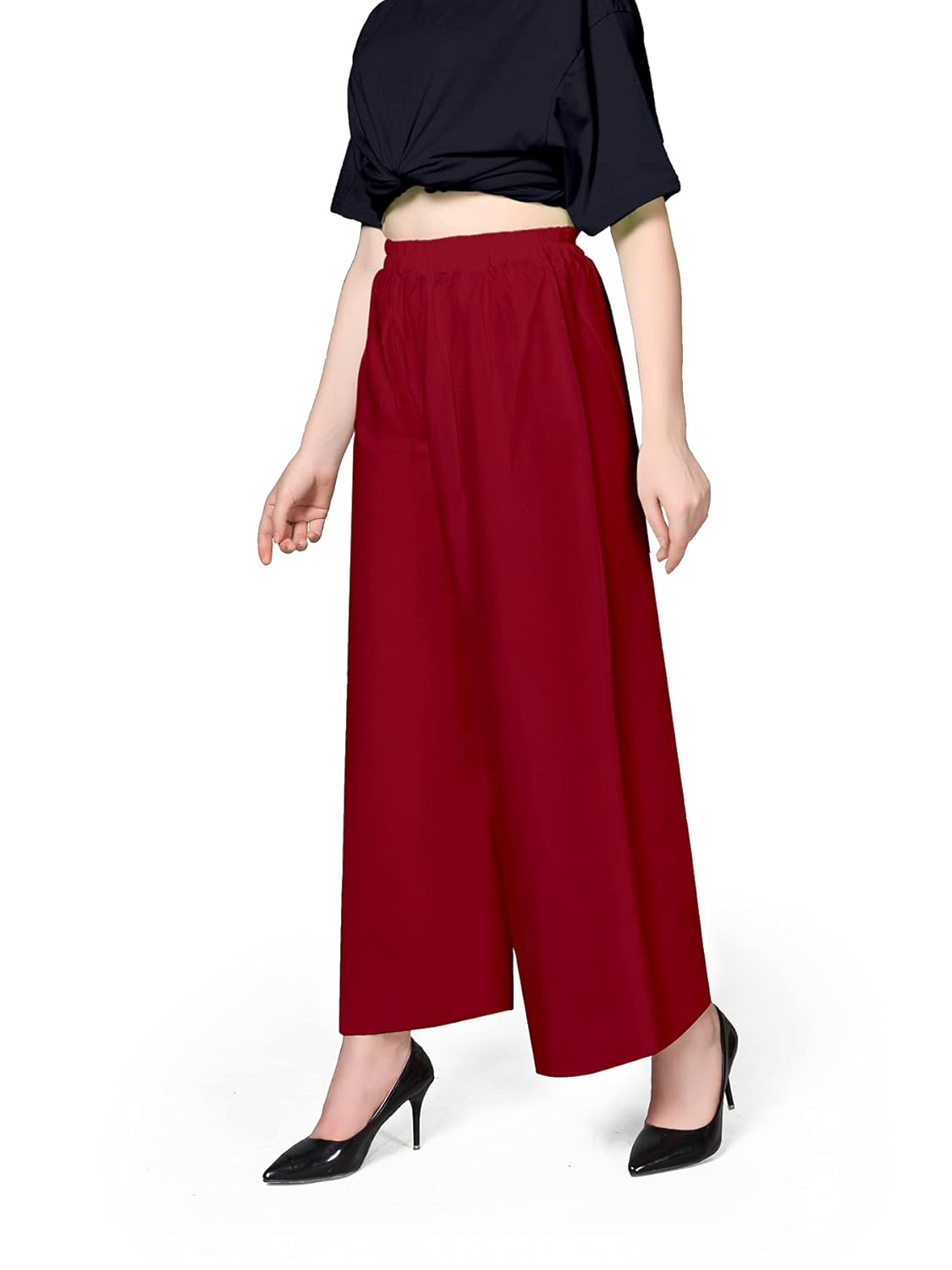 Pranjal Women's Premium Regular Fit Rayon Palazzo