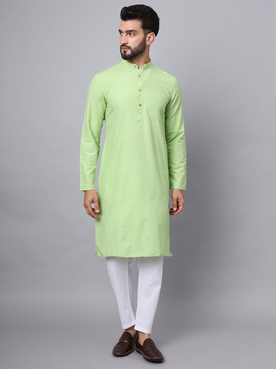 CHIKAN Men's Cotton Regular Premium Long Kurta