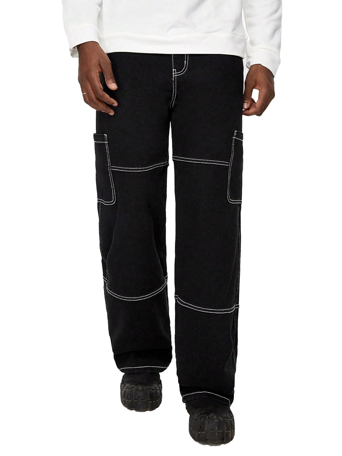 KOTTY Mens's Trendy Denim Cargo Jeans