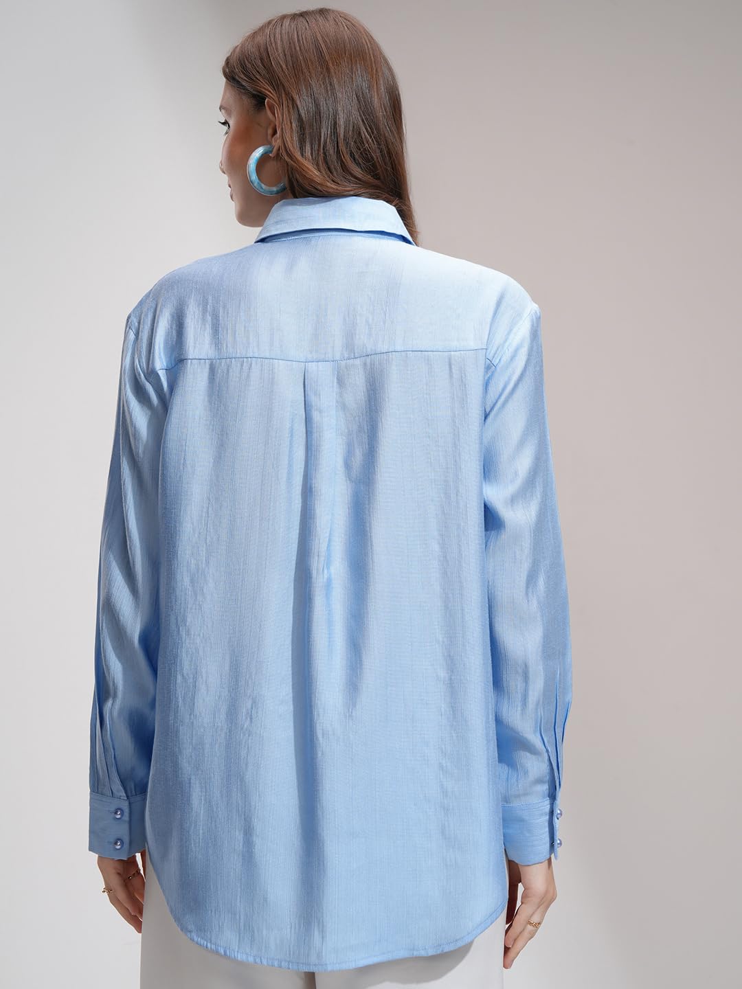 Tokyo Talkies Women's Solid Relaxed Fit Shirt