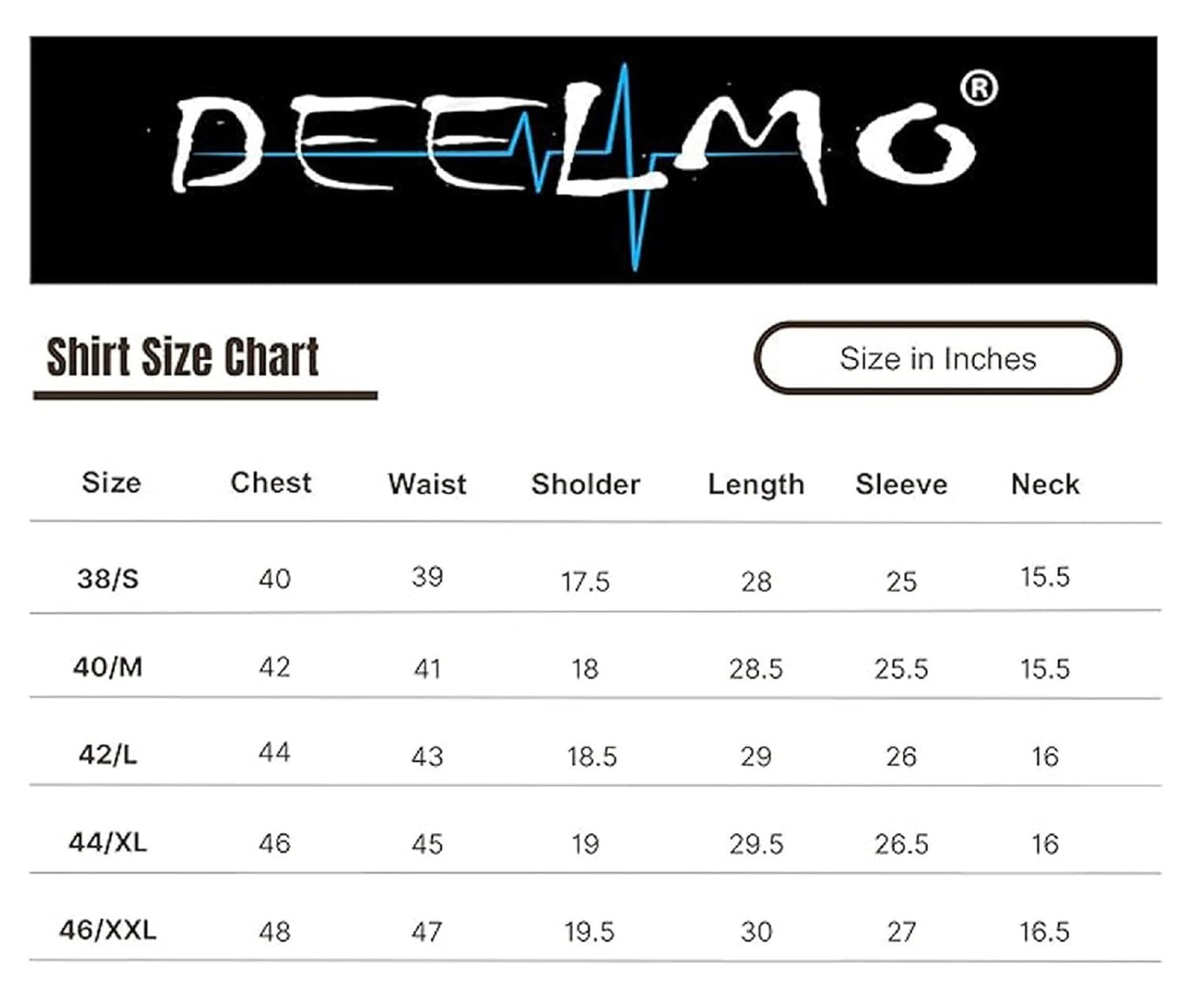 DEELMO Men's Casual Button Down Shirts Long Sleeve