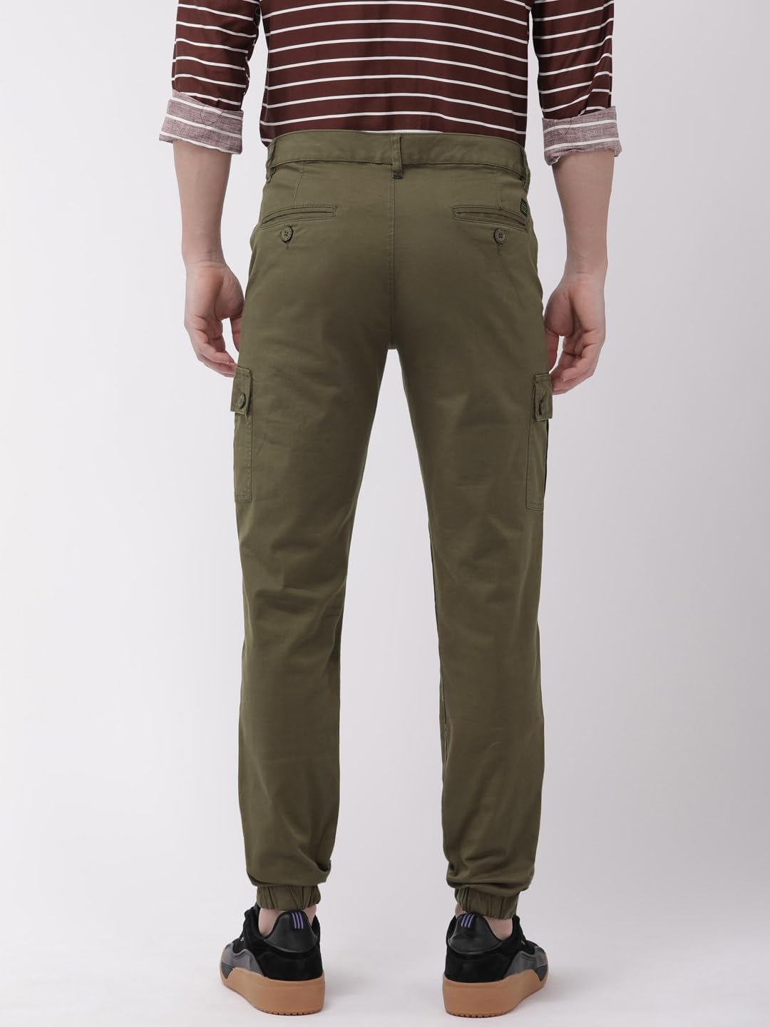 The Indian Garage Co Men's Slim Fit Mid Rise Cargo Pant