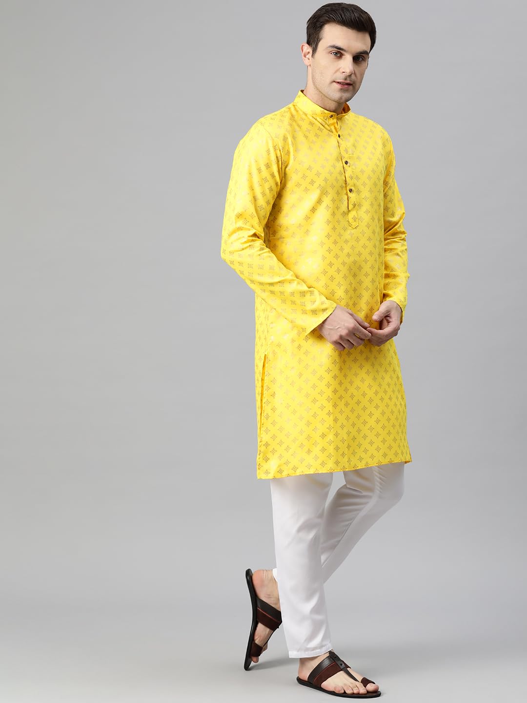 Luxrio Kurta for Men Cotton Blend Printed Regular Fit
