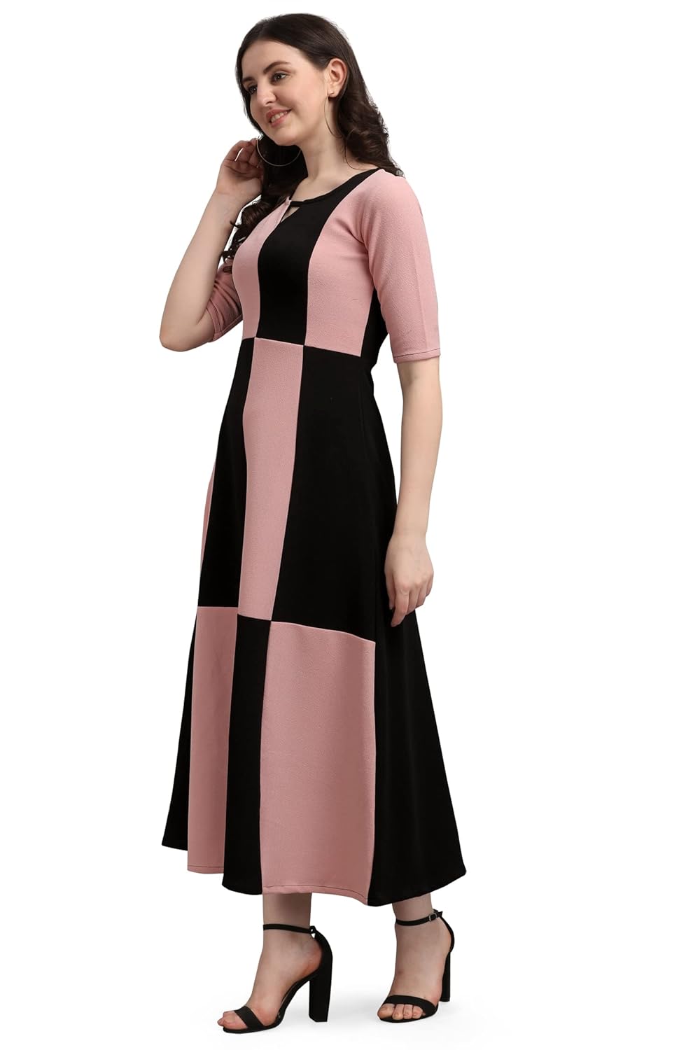 PURVAJA Women's Corduroy Empire Waist Maxi Casual