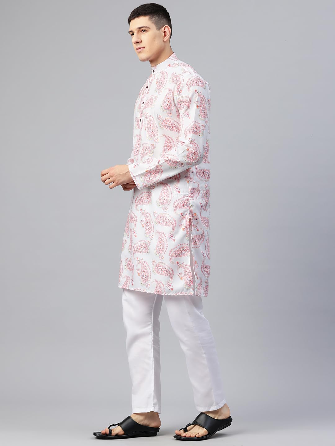 Luxrio Printed Kurta for Men Cotton Blend Linen