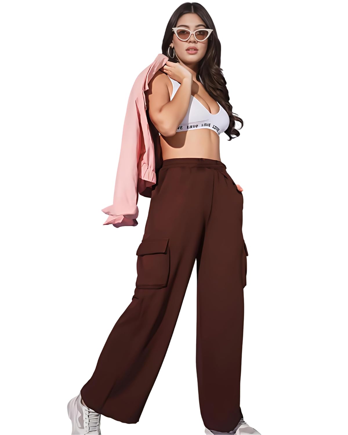 Women's High-Waist Wide Leg Cargo Pants