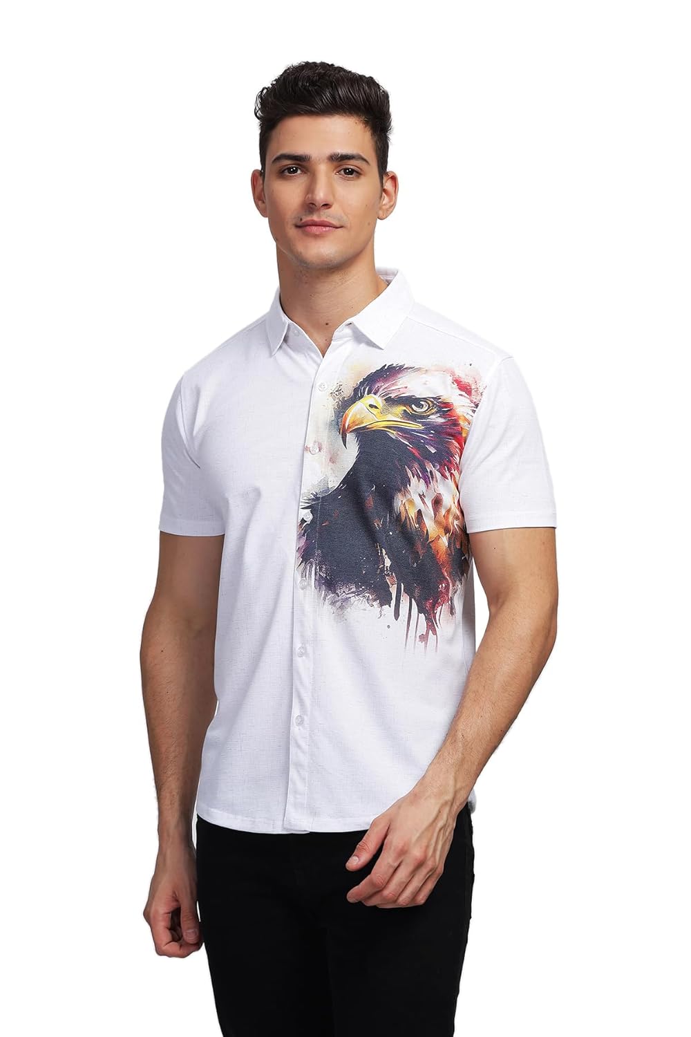 BULLMER Trendy Regular Fit Printed Causal Shirt for Men